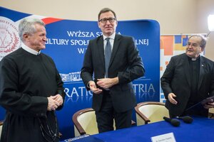 Podpisanie umowy z Wyższą Szkołą Kultury Społecznej i Medialnej w Toruniu – 15 grudnia 2017. Fot. Sławomir Kasper (IPN)