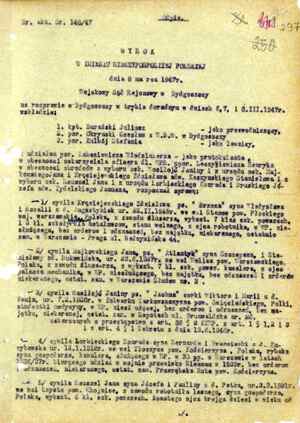 Wyrok skazujący Janinę Wasiłojć-Smoleńską na karę śmierci. Bydgoszcz, 8 marca 1947 r. (IPN By 070/434 t. 5) #1