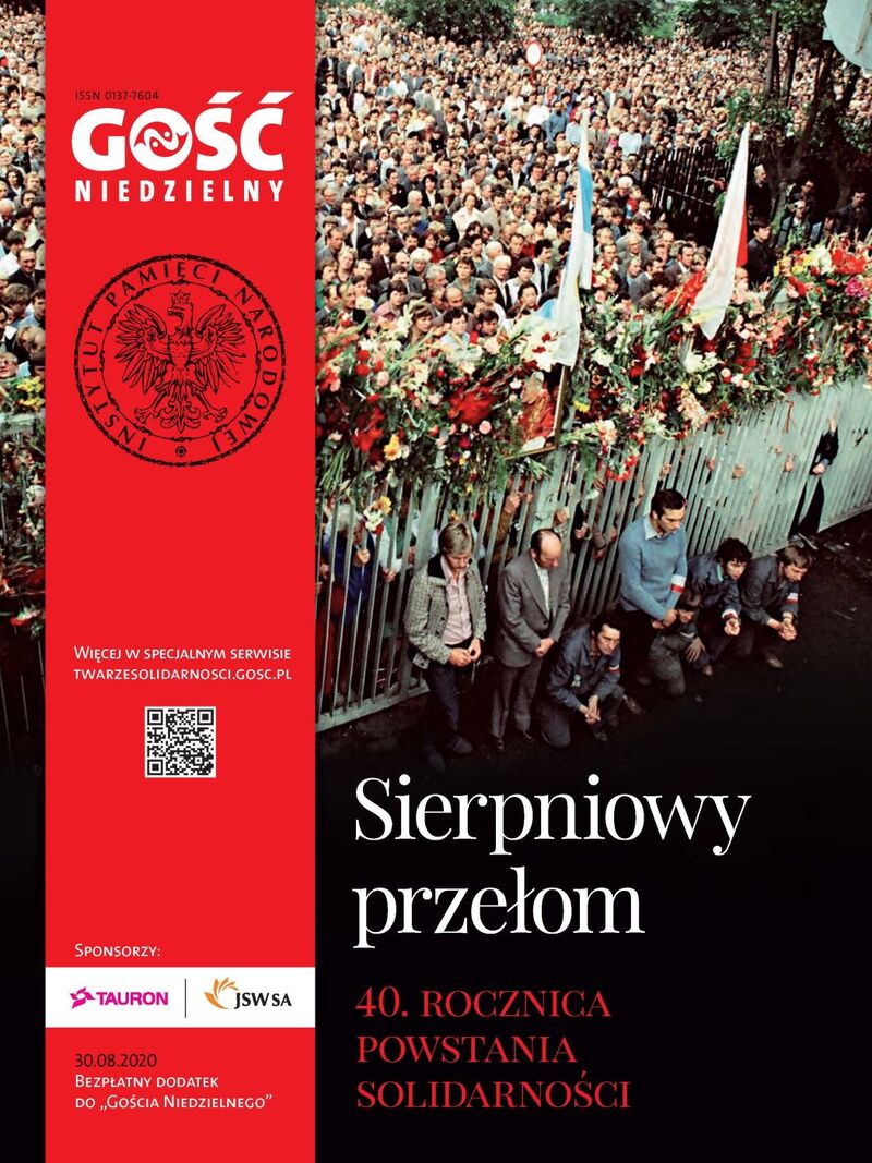 „Sierpniowy przełom. 40. rocznica powstania Solidarności” – okładka dodatku historycznego IPN do „Gościa Niedzielnego”