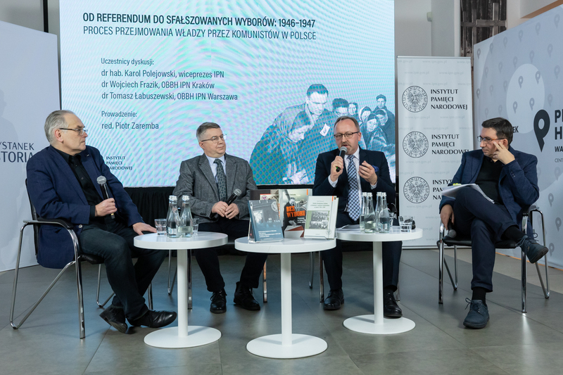Dyskusja „Od referendum do sfałszowanych wyborów: 1946–1947 r. Proces przejmowania władzy przez komunistów w Polsce” – 19 stycznia 2022. Fot. Mikołaj Bujak (IPN)