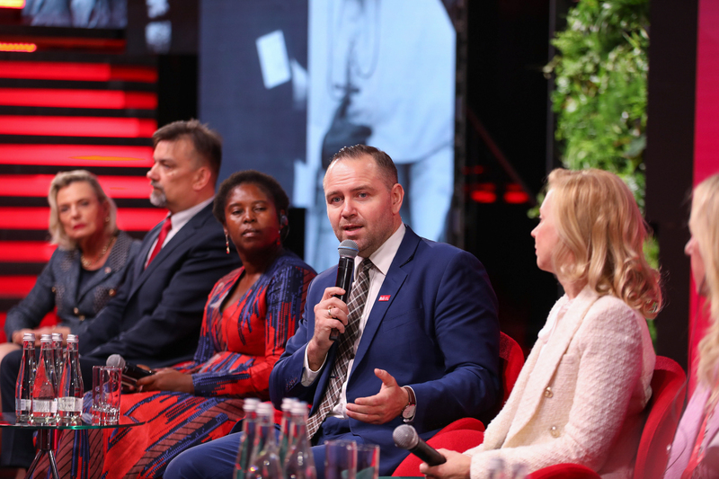 Panel dyskusyjny „»Szlaki Nadziei. Odyseja Wolności« oczami osób zaangażowanych w projekt”. Kongres Pamięci Narodowej – Warszawa, 14 kwietnia 2023. Fot. Mikołaj Bujak (IPN)