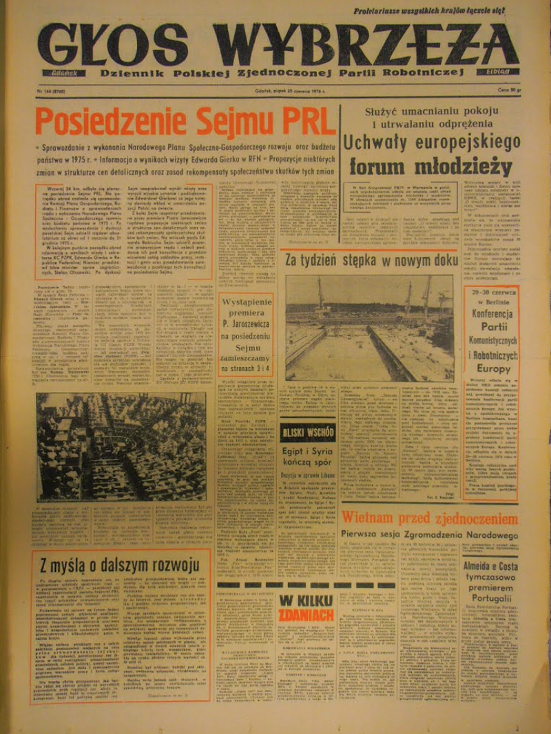 „Głos Wybrzeża” z czerwca 1976 r.