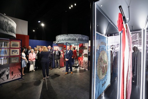 Wernisaż wystawy „Ramię krzep – Ojczyźnie służ”. Historia Sokolstwa Polskiego w Ameryce, Muzeum II Wojny Światowej w Gdańsku, 29 września 2023. Fot. Mikołaj Bujak (IPN)