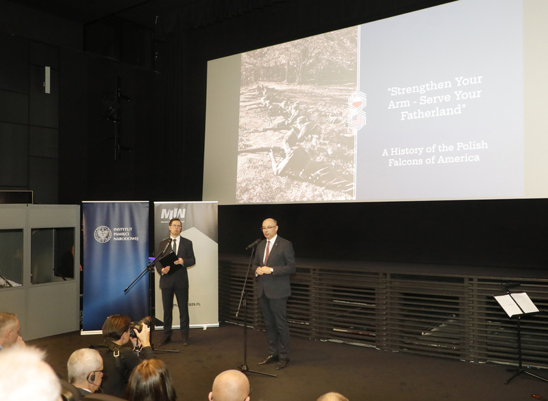 Wernisaż wystawy „Ramię krzep – Ojczyźnie służ”. Historia Sokolstwa Polskiego w Ameryce, Muzeum II Wojny Światowej w Gdańsku, 29 września 2023. Fot. Piotr Życieński (IPN)