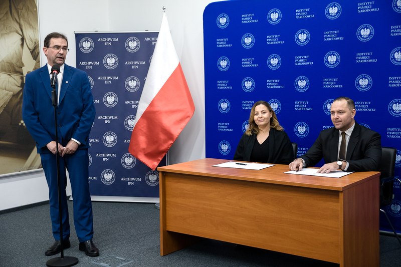 Archiwum Związku Polaków w Niemczech trafiło do Instytutu Pamięci Narodowej – konferencja. Warszawa, 20 listopada 2023. Fot. Sławek Kasper (IPN)