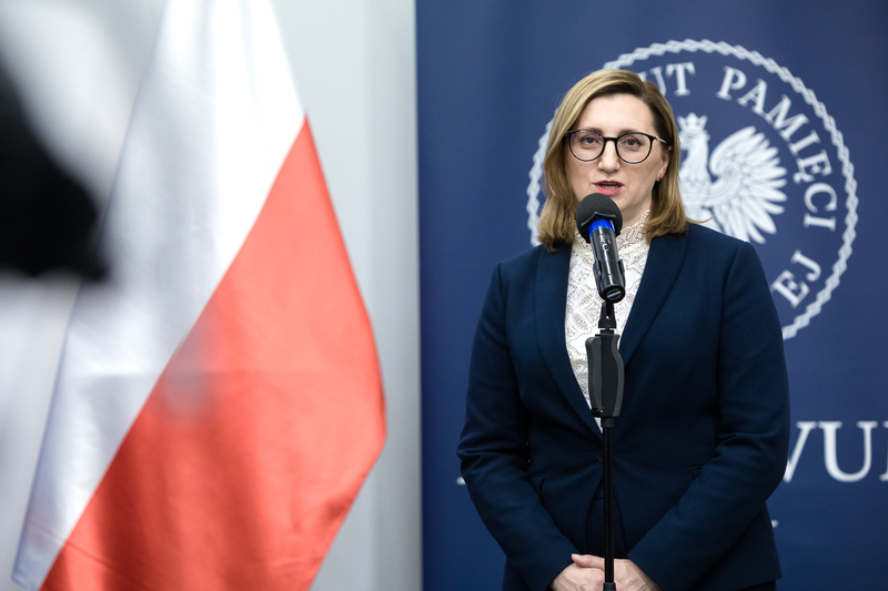 Archiwum Związku Polaków w Niemczech trafiło do Instytutu Pamięci Narodowej – konferencja. Warszawa, 20 listopada 2023. Na zdj. Marzena Kruk, dyrektor Archiwum IPN. Fot. Sławek Kasper (IPN)