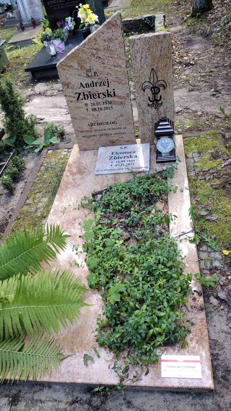 Grób Andrzeja Zbierskiego na Cmentarzu Srebrzysko w Gdańsku