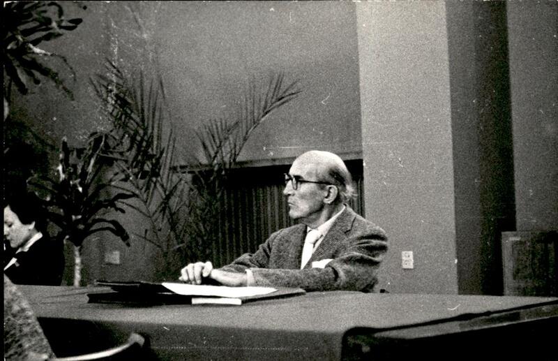 Prof. D. Tilgner przed Wyższą Komisją Dyscyplinarną dla Pracowników Naukowo-Dydaktycznych Szkół Wyższych w Warszawie, 7.06.1968 r., fot. autor nieznany.