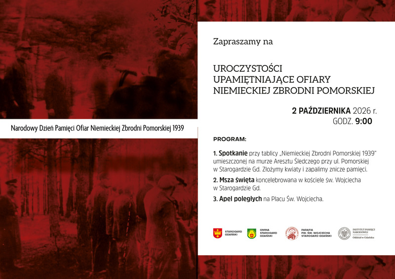 Uroczystości upamiętniające ofiary Niemieckiej Zbrodni Pomorskiej 1939 - Starogard Gdański, 2 października 2026