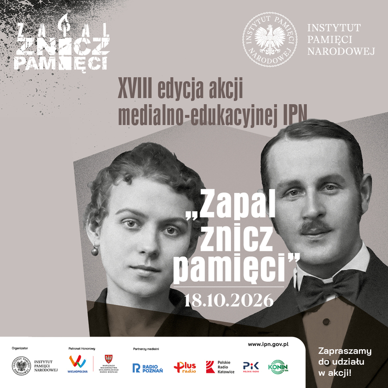 XVIII edycja akcji medialno-edukacyjnej „Zapal znicz pamięci " - 18 października 2026