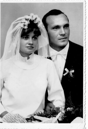 Zdjęcie ślubne z żoną Jadwigą, 1968 rok