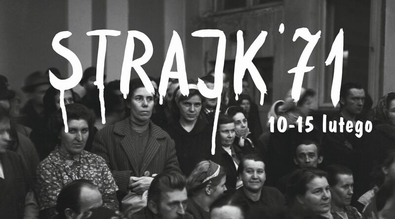 Fragment plakatu IPN Oddział w Łodzi zapraszający na obchody 50. rocznicy strajku włókniarek