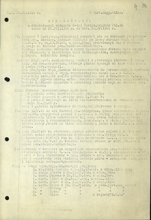 Sprawozdanie z działalności Oddziału VI Partyzanckiej Brygady Wileńskiej za okres od 26 marca 1946 r. do 24 kwietnia 1946 r.