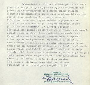 Dokumenty dotyczące Andrzeja Wajdy z Archiwum IPN Gdańsk