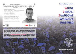 Folder OBUWiM IPN Gdańsk prezentujący tablice działaczy WZZ