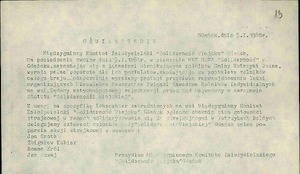 Oświadczenie Prezydium Międzygminnego Komitetu Założycielskiego „Solidarność Wiejska” w Gdańsku z dnia 5 stycznia 1981 r. popierające postulaty strajkujących rolników z Ustrzyk Dolnych