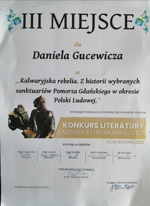 Dr Daniel Gucewicz laureat Konkursu Literatury Kszubskiej i Pomorskiej