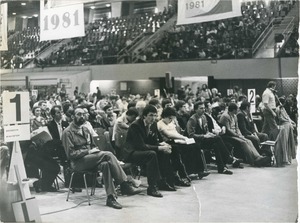 Fotografia przedstawiająca I Krajowy Zjazd Delegatów NSZZ „Solidarność” w Gdańsku we wrześniu 1981 r.