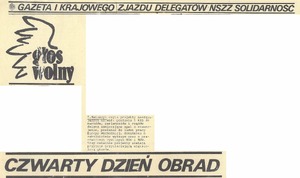 „Głos Wolny”. Gazeta I Krajowego Zjazdu Delegatów NSZZ „Solidarność”, nr 5 z dnia 8 września 1981 r. (fragmenty)
