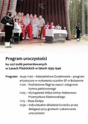 Uroczystości ku czci pomordowanych w Lasach Piaśnickich w latach 1939-1940 – 3 października 2021