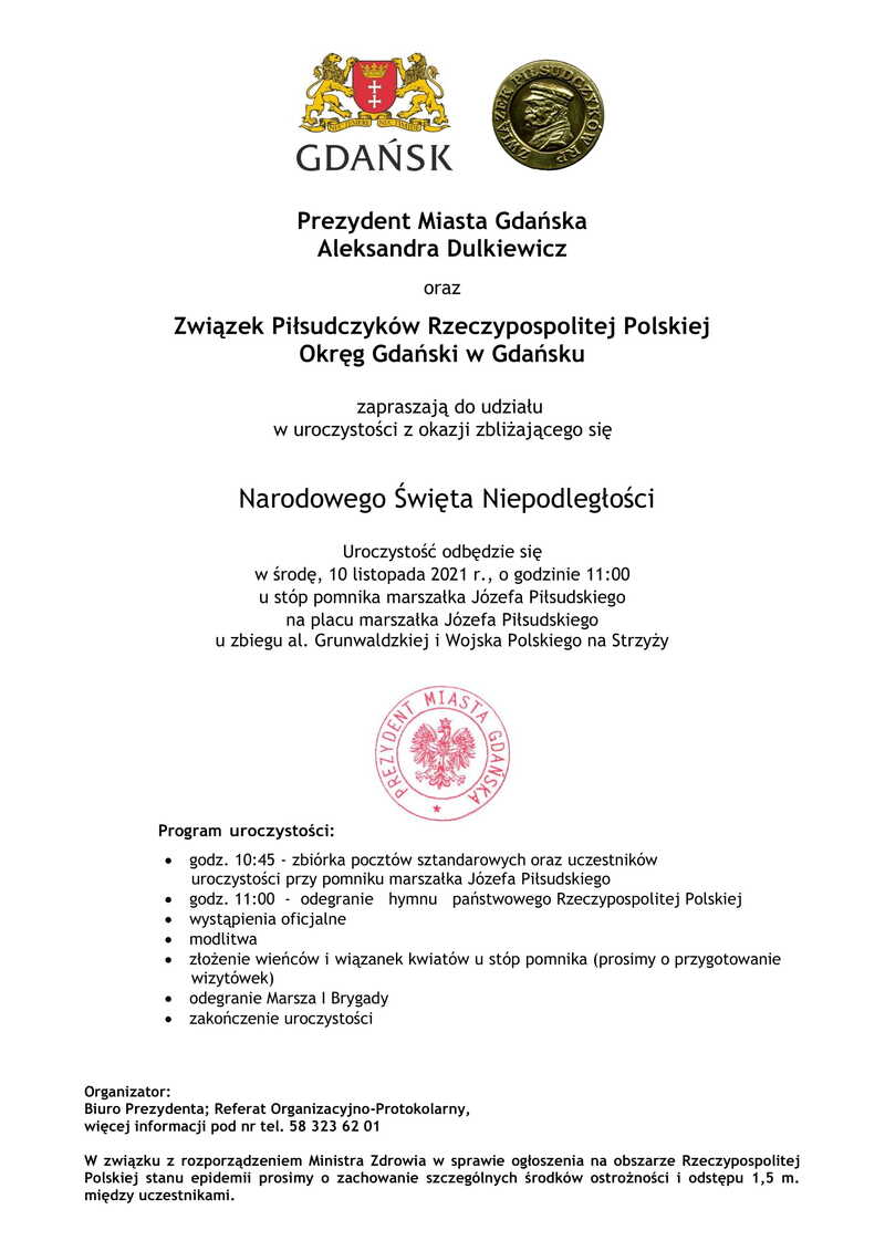 Obchody Narodowego Święto Niepodległości – Gdańsk, 10 listopada 2021
