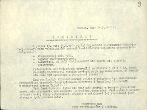 Komunikat Prezydium MKZ NSZZ „Solidarność” z dnia z 24 października 1980 r. o zmianach w statucie związku samowolnie naniesionych przez Sąd Wojewódzki w Warszawie.