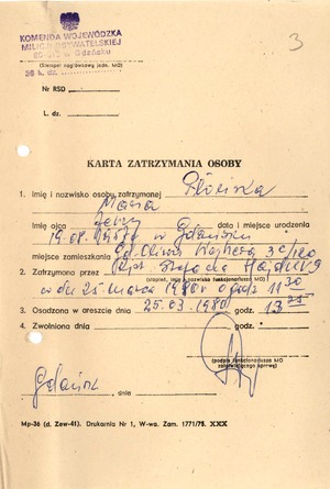Dokument z Archiwum Instytutu Pamięci Narodowej