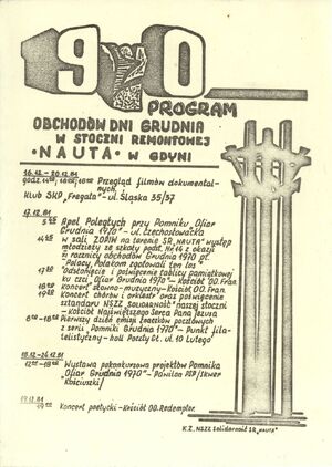 Program obchodów Dni Grudnia w Stoczni Remontowej „Nauta” w Gdyni (grudzień 1981 r.)