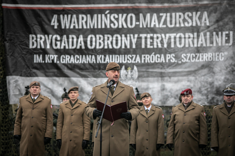 Uroczysta przysięga wojskowa żołnierzy 4 Warmińsko-Mazurskiej Brygady Obrony Terytorialnej – Braniewo, 6 lutego 2022