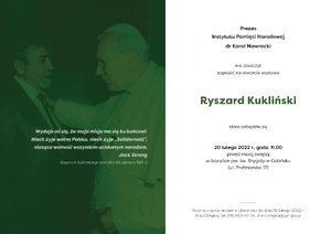 „Ryszard Kukliński” – wernisaż najnowszej wystawy elementarnej IPN Gdańsk poświęconej „pierwszemu polskiemu oficerowi w NATO” – Gdańsk, 20 lutego 2022