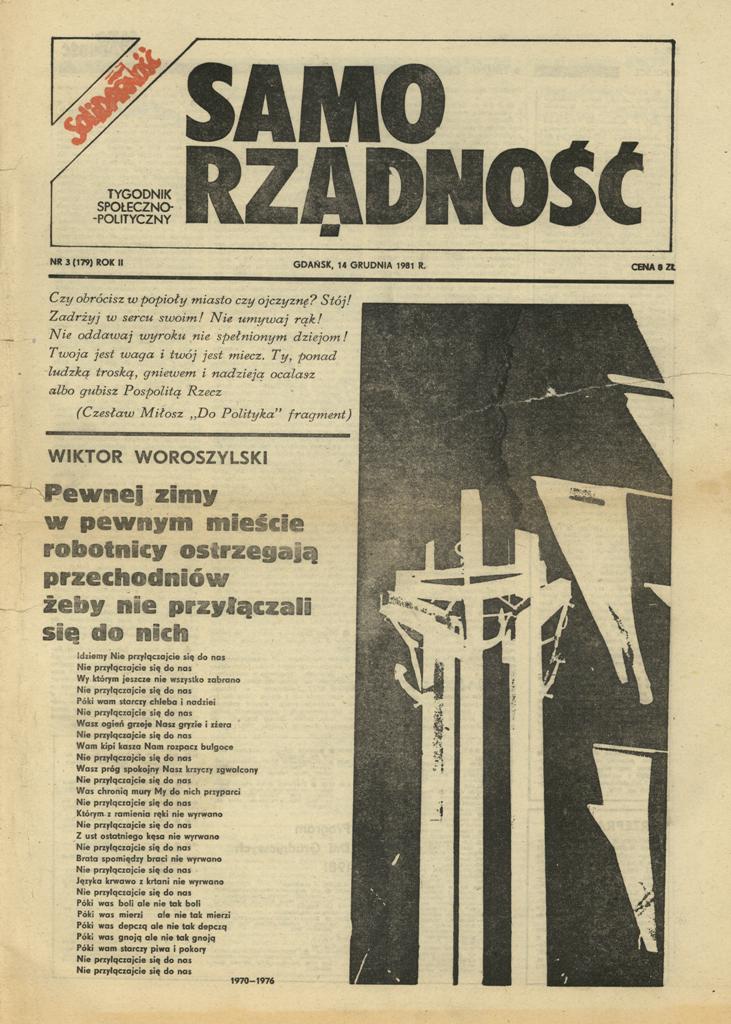 „Samorządność. Tygodnik społeczno-polityczny”, nr 3, 14.12.1981 r.