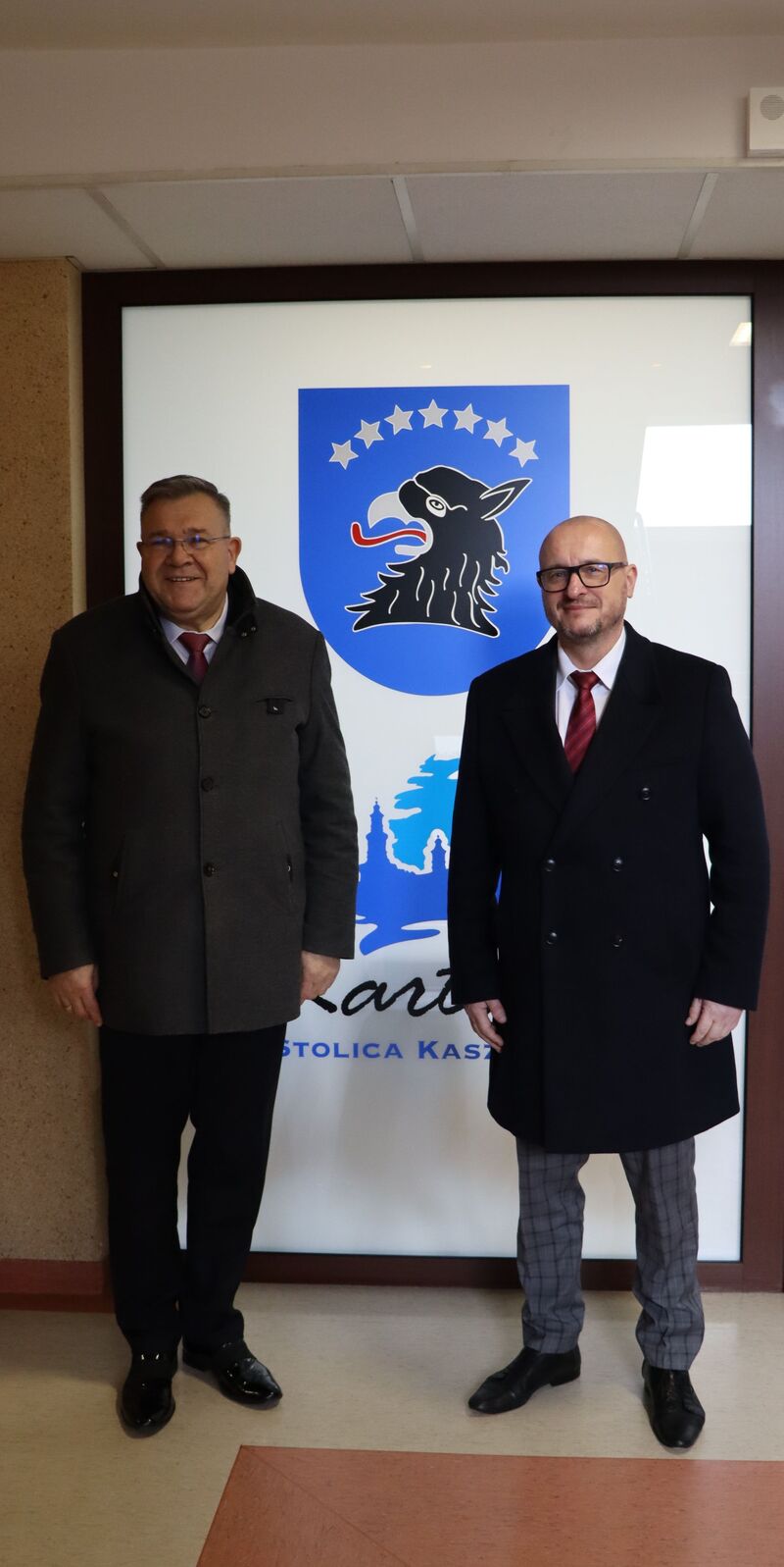 Spotkanie zastępcy Dyrektora oddziału Waldemara Szulca z Burmistrzem Kartuz - 13 lutego 2024 roku