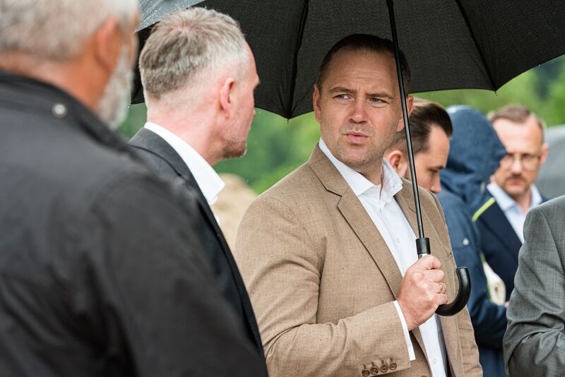 Niemiecka zbrodnia w Chojnicach – konferencja prasowa prezesa IPN dr. Karola Nawrockiego i dyrektora Głównej Komisji Ścigania Zbrodni przeciwko Narodowi Polskiemu zastępcy prokuratora generalnego prok. Andrzeja Pozorskiego – Chojnice, 23 maja 2024, fot. Michał Mieczkowski