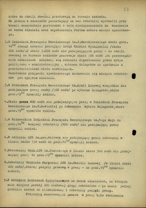 Meldunek o sytuacji na terenie Łodzi z dnia 14 lutego 1971 r. (sygn. AIPN Ld 0122/504, s. 27)